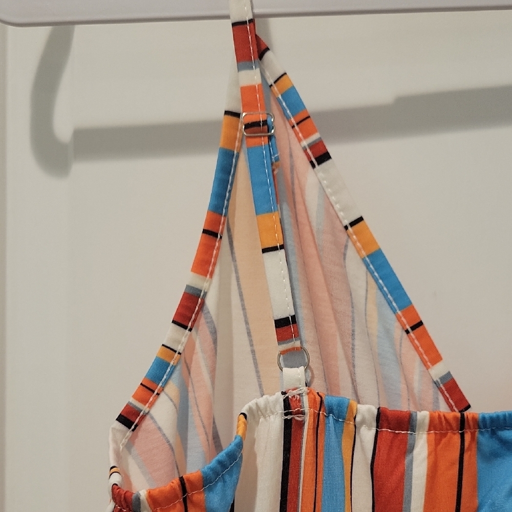 Bold & Breezy: Striped Ruffle Wrap Sundress – Perfect for Summer! - Picture 6 of 7